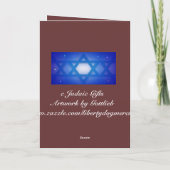 最高のハヌカー(ユダヤ教の祭り)あいさつカード – GOTTLIEB ARTWORK シーズンカード (裏面)