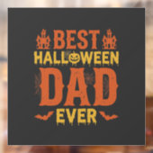 最高のハロウィンの父、ビンテージ調のディストressed デザイン ウィンドウサイン (シート2)