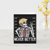 最高のハロウィン スケルトン マグショット アメリカ ハロウィン カード (黄色い花)