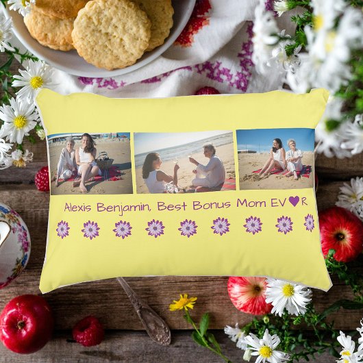 最高のハート付き。名前+ 3枚 アクセントクッション