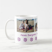 最高のハート付き。名前+ 3枚 コーヒーマグカップ (左)