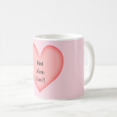 最高のハート コーヒーマグカップ (正面右)