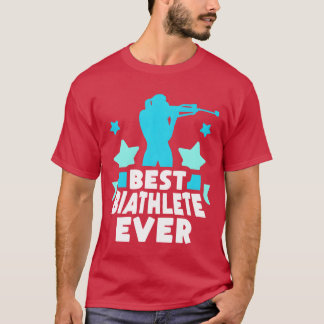 最高のバイアスリート バイアスロン スポーツ バイアスロン フリー Tシャツ