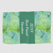 最高のバケーショング芸術的リーンガールズトリップ ゴルフタオル (横)