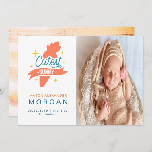 最高のバニー |お知らせカード 招待状 (正面/裏面)