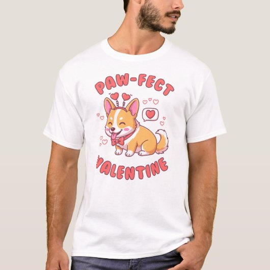 最高のバレンタイン - コーギー犬のバレンタインギフト Tシャツ (正面)