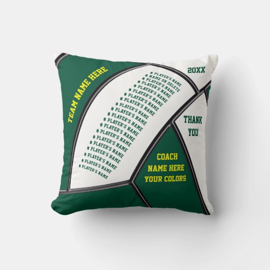 最高のバレーボールのコーチの贈り物、全選手の名前 クッション (正面)