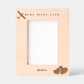 最高のパイロットエバー航空&ハートシンプルカスタム レーザー彫刻フレーム (正面)