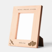 最高のパイロットエバー航空&ハートシンプルカスタム レーザー彫刻フレーム (左)