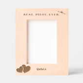 最高のパイロットエバー航空&ハートシンプルカスタム レーザー彫刻フレーム (正面)