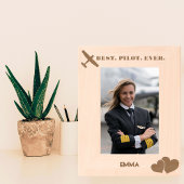最高のパイロットエバー航空&ハートシンプルカスタム レーザー彫刻フレーム