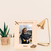 最高のパイロットエバー航空&ハートシンプルカスタム レーザー彫刻フレーム