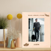 最高のパイロットエバー航空&ハートシンプルカスタム レーザー彫刻フレーム