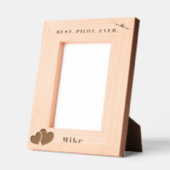 最高のパイロットエバー航空&ハートシンプルカスタム レーザー彫刻フレーム (左)