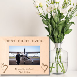 最高のパイロット、シンプル木製写真パーソナライズされた、 レーザー彫刻フレーム