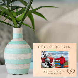 最高のパイロット、シンプル木製写真パーソナライズされた、 レーザー彫刻フレーム