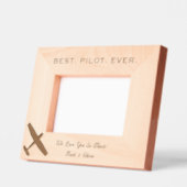 最高のパイロット、シンプル木製写真パーソナライズされた、 レーザー彫刻フレーム (左)