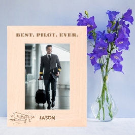 最高のパイロットEver & Airplane Clouds，航空カスタム レーザー彫刻フレーム