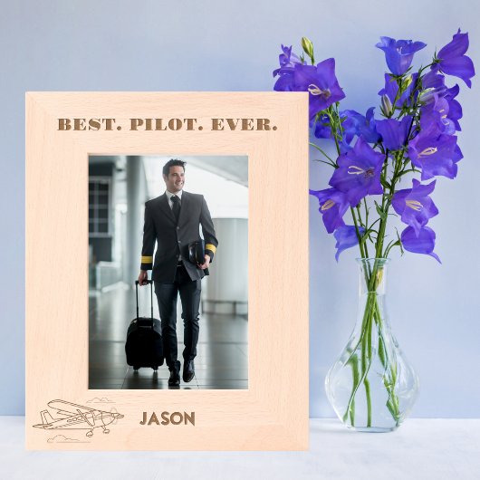 最高のパイロットEver & Airplane Clouds,航空カスタム レーザー彫刻フレーム