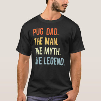 最高のパグお父さん 犬 アニマル かわいい男 神話 伝説 Tシャツ