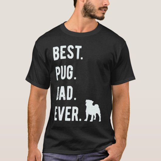 最高のパグのパパ メンズパグ 犬のパパ Tシャツ (正面)
