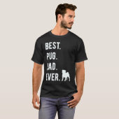 最高のパグのパパ メンズパグ 犬のパパ Tシャツ (正面フル)