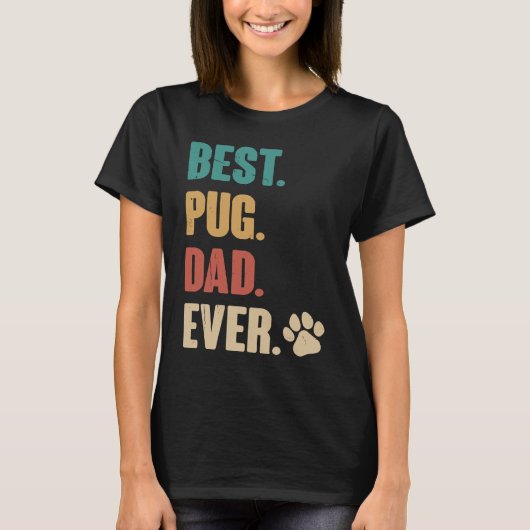 最高のパグパパ パグ犬 Tシャツ (正面)