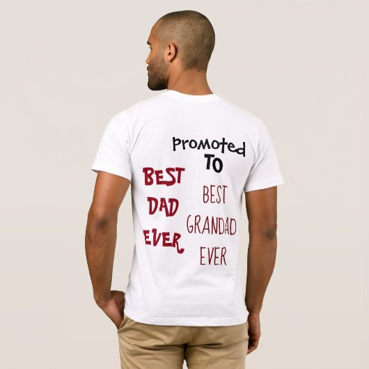 最高のパパがグランドホワイトに最高の昇進したクールこと Tシャツ (裏面フル)
