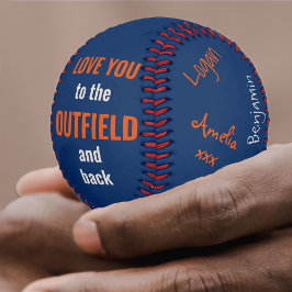 最高のパパがフォトブルー白とオレンジに署名 野球ボール