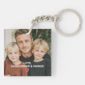 最高のパパが手を離さないPhoto Keychain キーホルダー (裏面)