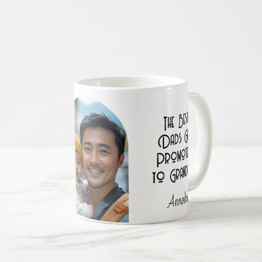 最高のパパが祖父となりカスタムて写真 コーヒーマグカップ (正面右)