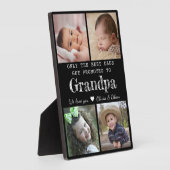 最高のパパがGrandpa 4フォトコラージュに昇格 フォトプラーク (側面)