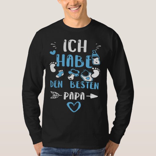 最高のパパだって!赤ちゃんの言葉 男の子 Tシャツ (正面)
