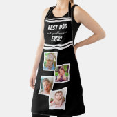 最高のパパとグリルマステエバー4フォトコラージブラック エプロン (インサイチュ)
