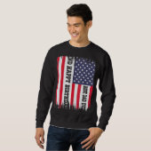 最高のパパとハッピーバースデーアメリカ国旗の脂肪 スウェットシャツ (正面フル)