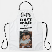 最高のパパと夫の家族フォトキープサケ エプロン (正面)