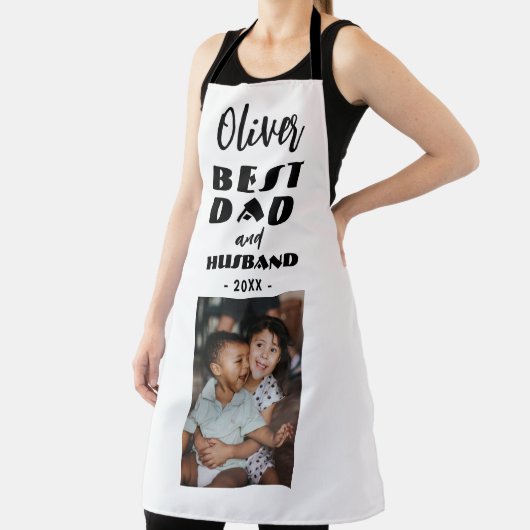 最高のパパと夫の家族フォトキープサケ エプロン (インサイチュ)