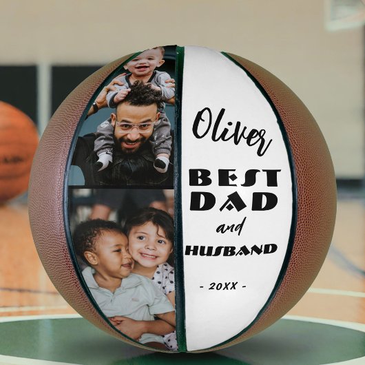 最高のパパと夫の父の2枚の写真 バスケットボール