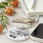 最高のパパと夫の黒いタイの写真エレガント キーホルダー (正面右)