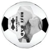 最高のパパと夫の黒いタイの写真エレガント サッカーボール (回転)