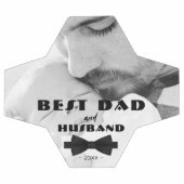 最高のパパと夫の黒いタイの写真エレガント サッカーボール (フラット)