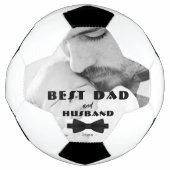 最高のパパと夫の黒いタイの写真エレガント サッカーボール (正面)