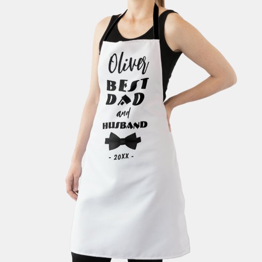 最高のパパと夫ブラックタイエレガント エプロン (インサイチュ)