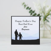 最高のパパと息子シルエット名父のデイカード 招待状 (スタンド正面)