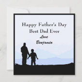 最高のパパと息子シルエット名父のデイカード 招待状 (正面)