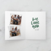 最高のパパのおもしろいクールグリーンフォト父の日 カード (内部)