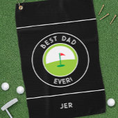 最高のパパのおもしろいモダンゴルファー白黒 ゴルフタオル