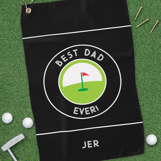 最高のパパのおもしろいモダンゴルファー白黒 ゴルフタオル