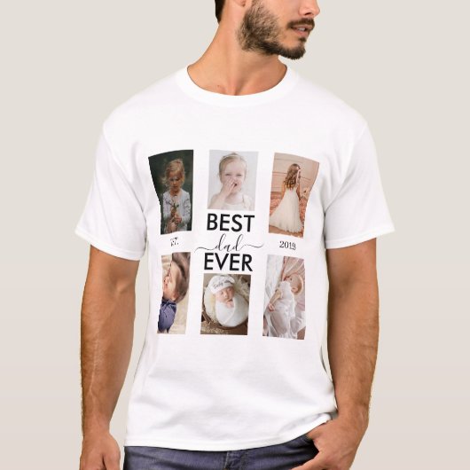 最高のパパのカスタマイズが可能な年と画像 Tシャツ (正面)