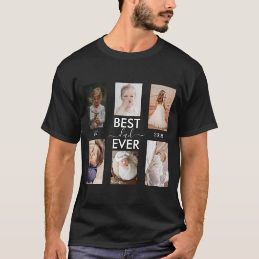 最高のパパのカスタマイズが可能な年と画像 Tシャツ (正面)